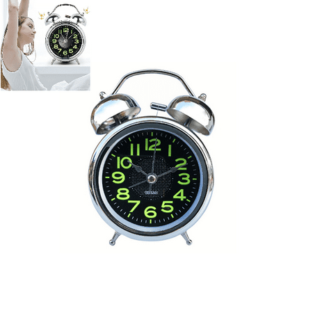Loud Alarm Clock for Heavy Sleepers Adults, Silent Non Ticking Analog Clock Wind-Up Timer Luminous, Battery Operated Alarm Clock for Bedroom,
