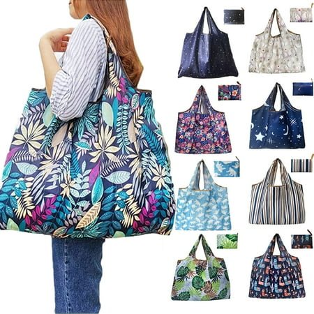 Ludlz Reusable Grocery Bag Large Shopping Bag, Foldable Grocery Tote Bag, Machine Washable Eco-Friendly Durable Lightweight