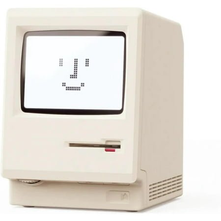 Maclock WB-8 Retro Pixel Alarm Clock, 1984 80s Computer Style Electronic Digital Clock with LCD Display, USB Desk Clock for Bedroom, Multiple Alarms, Calendar, Temperature