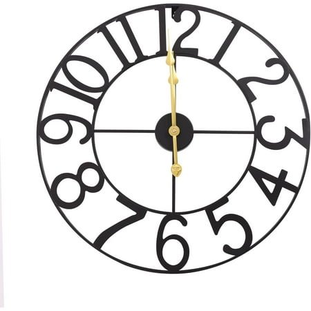 Miumaeov Classical Large Decorative Wall Clock with Pendulum 24inch Retro Wall Clock Non-Ticking Silent for Home Office, Black