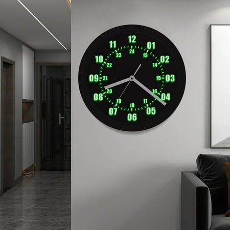 Modern Round USB 24 Hour RGB LED Wall Clock Decor with Luminous Number Display For Bedroom, Office