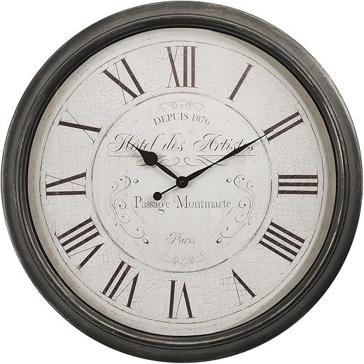 Monarch Specialties I 9026 Clocks, 30 Round, Large Oversized, Wall Clock, Brown, Transitional
