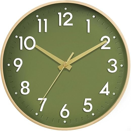 Mosewa Wall Clock 8 Inch, Battery Operated Silent Non-Ticking Modern Analog Clock Decorative for Kitchen, Bedroom, Office(Gold)