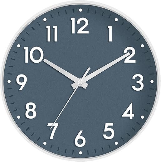 Mosewa Wall Clock 8 Inch, Battery Operated Silent Non-Ticking Modern Analog Clock Decorative for Kitchen, Bedroom, Office(Azure Blue)