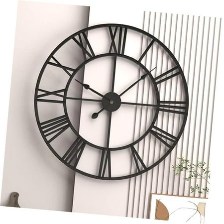 Myst Design 20 Inch Quiet Wall Clock, Roman Numeral Artistic Clock Silent Metal Industrial Gear Timepiece