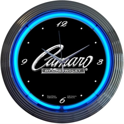 Neonetics Cars and Motorcycles Camaro Neon Wall Clock, 15-Inch