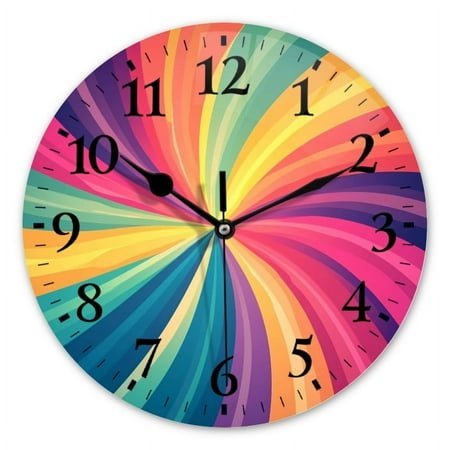 Non-Ticking Silent Wall Clocks Battery Operated Personalized Decor Clock for Bathroom,Office-Close Up Of Colorful Swirl Background(10inch)