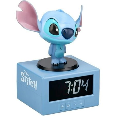 Paladone Disney Stitch Alarm Clock with Night Light, Digital LED Display, Tap-to-Snooze, 6.4-Inch Figure, Kids Bedroom Table Clock