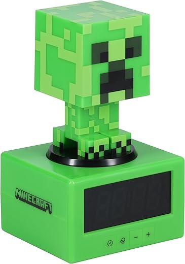 Paladone Minecraft Creeper Alarm Clock - Officially Licensed, in-Game Music & Night Light for Kids & Tweens, Gaming Room Accessory