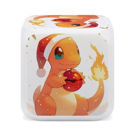 Pokémon Cute Cartoon Seven-Color Changing Alarm Clock Home Decor Bedroom Digital Display One size