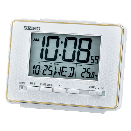 QHL096WLH Digital Alarm Clock, White