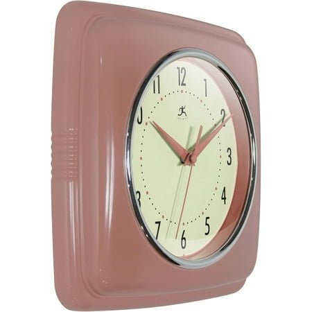 QIHE-Square Retro Wall Clock, Terracotta, 9.25