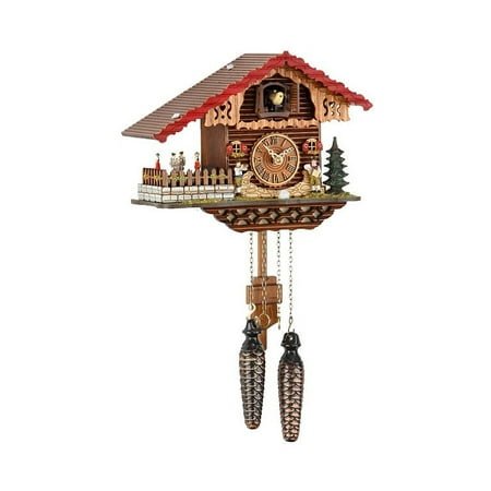 Quartz Cuckoo Clock Swiss house with music, turning dancers TU 457 QMT