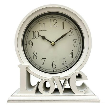 Quiet Operate Table Clock Love Letter Retro Mantels Clock for Bedroom or Study