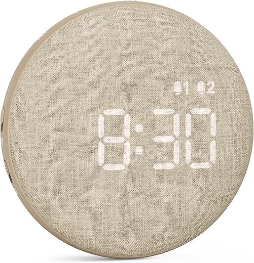 REACHER Travel Vibrating Alarm Clock for Heavy Sleepers Adults, Digital Dual Alarm Clock, Compact Under Pillow Bed Shaker, Rechargeable Battery Operated, Small, Portable