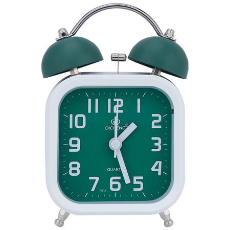 REGALWOVEN Classic Mechanical Alarm Clock Analog Dial, Nightlight, Durable Metal Casing for Bedroom/Dorm Green 3.5L x 2.2W x 5.5H