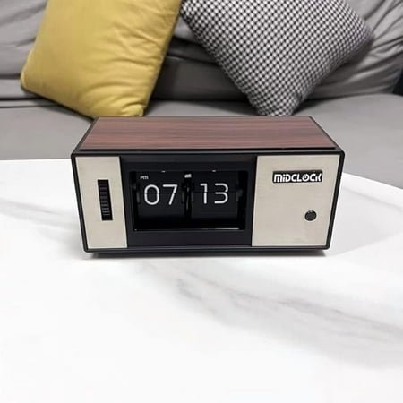 Retro Digital Flip Down Clock,Retro Vintage Design Auto Flip Clock Desk Clock,LED Light,Battery Operated Digital Display,Home and Office Decorations(Battery not Included)