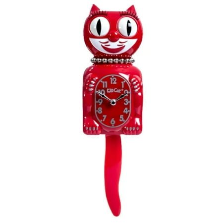 Retro Kitchen Red Lady Kit Cat Clock 15.5 Full Size Kit-Cat Klock with Moving Eyes and Tail Retro Style
