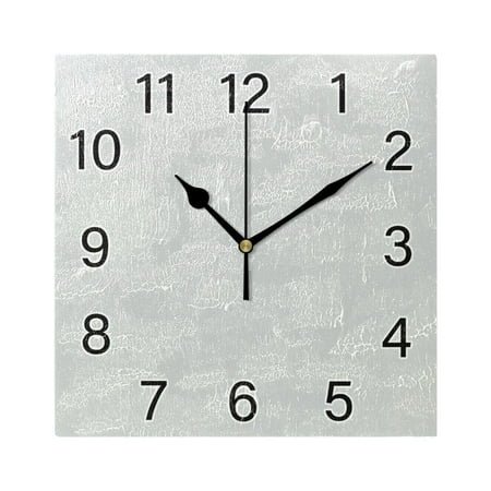 Ryvnso Light Grey Wall Clock Square Silent Non-Ticking Battery Operated 7.78
