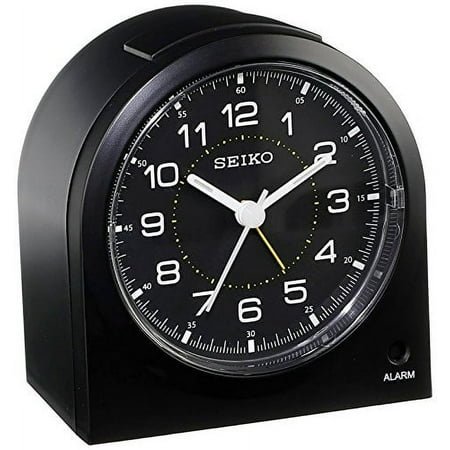 Seiko Beep Alarm Clock, Black, Battery Quartz, Analog, QHE085KLH