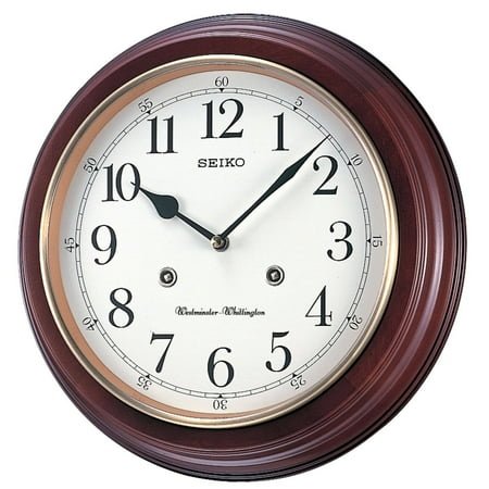 Seiko QXH202ZLH Wall Chime Clock, Brown