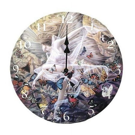 Sheila Wolk Revelation Damsel Fairy Metamorphosis Butterfly Round Wall Clock