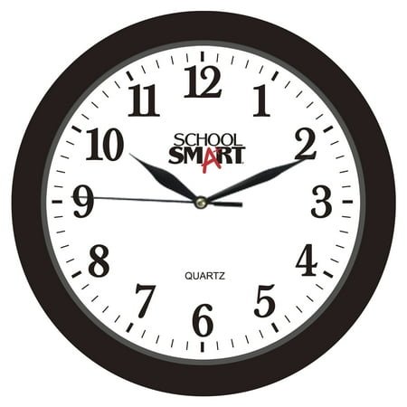 Silent Movement Wall Clock, 10 in White Dial, Black Frame