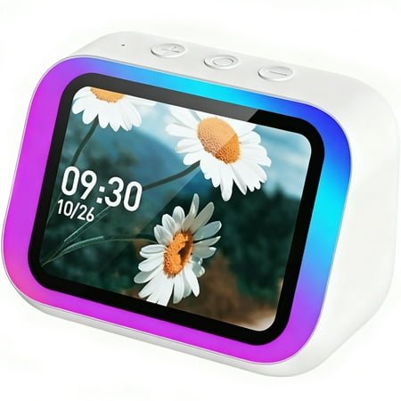 Smart Alarm Clock,Digital Alarm Clock for Bedroom with Wireless Bluetooth 5.4 Speaker,Dynamic RGB Light,Stereo Sound,Large Screen Display,Time&Weather Display,Hand-Free Calls,Great for Seniors,Kids