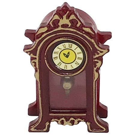 Soimiss Vintage Small Clock Retro Pendulum Clock Brown Wood 1Set