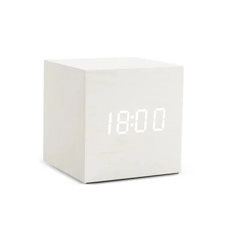 Square wooden LED digital alarm clock wooden retro luminous clock USB/battery powered LED bedside table desktop clock, office