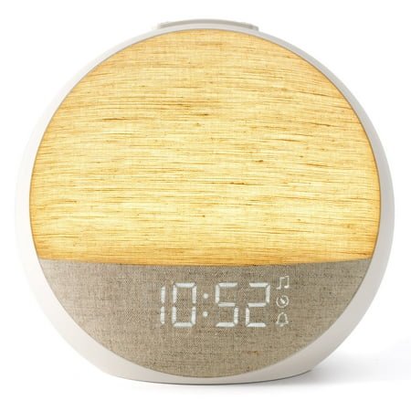 Sunrise Alarm Clock Wake Up Sunlight with Sound Machine & Dimmable Night Light for Bedrooms Clock