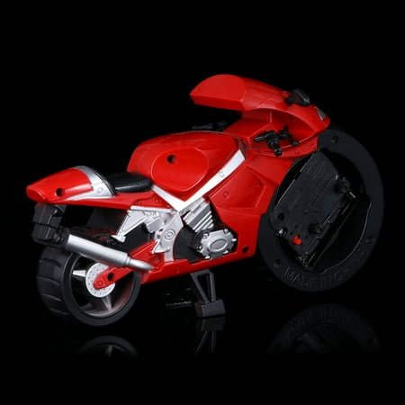 SWETRACE 1Pack Red Plastic Cartoon Alarm Clock for Boys Motorcycle Shaped Accurate Timing and Alarm Use