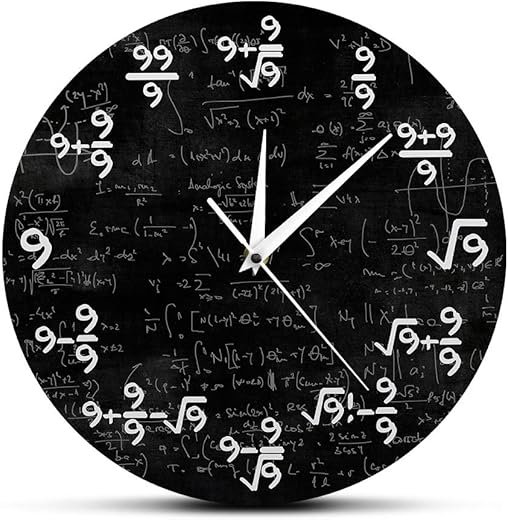 The Geeky Days Math Wall Clock for Classroom, Math Clock Wall Watch Unique Math Equation Formulas Mathematical Wall Clock Silent Non Ticking Battery Operated for Math Teacher Engineers Gift 12 Inch