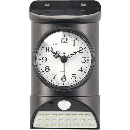 The Lakeside Collection Solar Lighted Clock - Outdoor Time Keeping Gauge with Light
