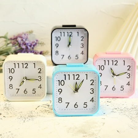 Tnobhg Non Ticking Alarm Clock Battery Powered Silent Bedside Clock Night Light Easy to Read Loud Enough Travel Clock for Heavy Sleepers Kids Elderly