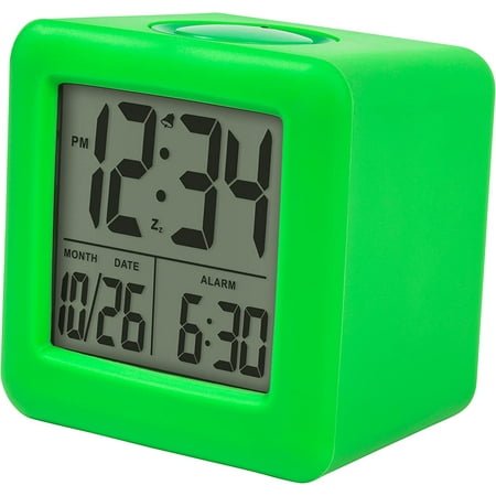 UGUCYUI-Equity 73003 Green Soft Cube LCD Alarm Clock with Smart Light