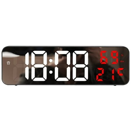Unique Bargains Large Digital Clock Silent Non Ticking Modern Wall Clocks Red