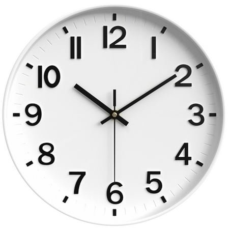 Unique Bargains Simple Wall Clock with Big Arabic Numerals White