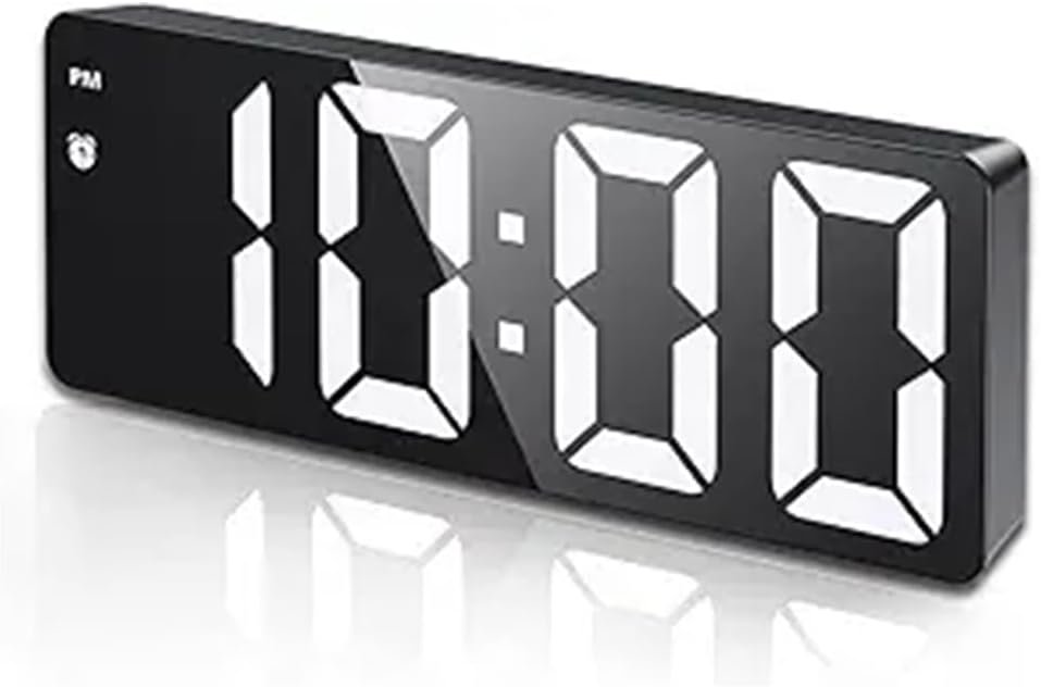 Upgraded Version AMIR Digital LED Alarm Clock Black with Type C Port Adjustable Brightness DST Snooze 24H Display for Bedroom Home Office