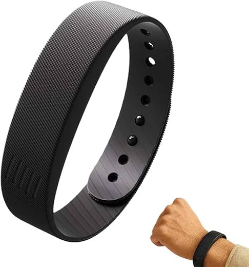 Vibrating Alarm Wristband Fitsleeps Alarm Clock Watches 40-Day Battery Life Silent Wrist Shock Bands for Deepsleepers Elderly (Black)
