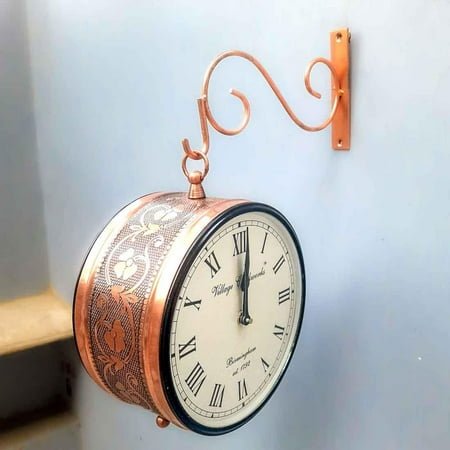 Victorian Station Clock | Vintage Railway Clocks - Double Sided Platform Watch - for Home, Living Room, Office Decor & Gifts - 6 Inch