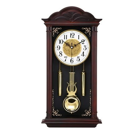 Vintage Mantel Clocks,Wall Clocks with Pendulum,Quiet Pendulum Clock Battery Operated,Fireplace Clock for Bedroom Decor,Classic Home Decor for Living Room Home