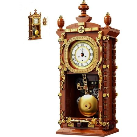 Vintage Wall Clock Classic Design Pendulum Clock with Roman Numerals Decorative Retro Clock in Brown and Gold