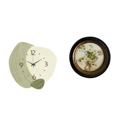 Wall Clock Resin Frame Silent Ornate Embossed Retro Style for Living Room Office Home Decoration