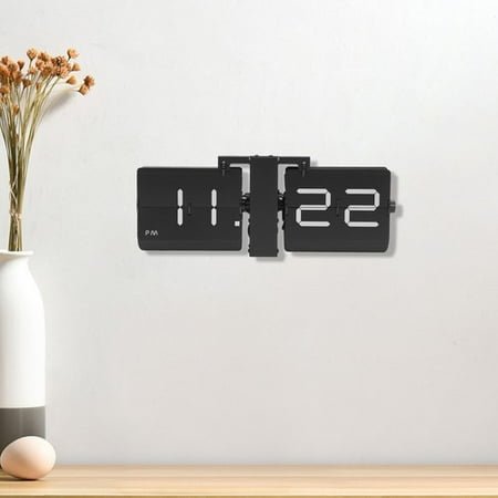 Wall Clock Tabletop Flip Clock Battery Operated Digital Display Screen, for Living Rooms, Bedrooms, Studies, Offices, Business Hotels, and More