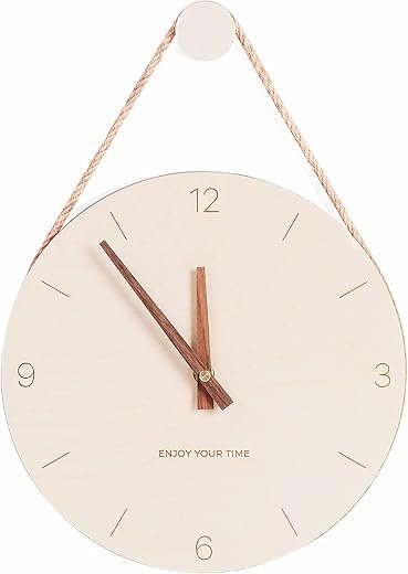 Wall Clock Wood 10 Inch Silent Wall Clock Decorative Operated Non Ticking Analog Retro Fashion Clock for Living Room/Kitchen/School/Office/Bedroom…