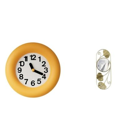 Wall Mirror Wall Clock Decorative Mirror Silent Movement Wood Material for Bedroom Hallway Study