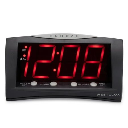 Westclox Triad Alarm Clock with Large 1.8 Red LED Display