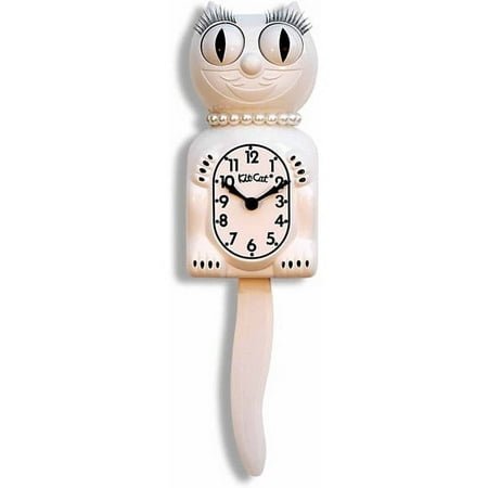 White Lady Kit Cat Clock 15.5 Full Size Kit-Cat Klock with Moving Eyes and Tail Retro Style