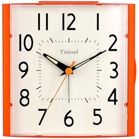 wonima99 4.7 Large Vintage Retro Analog Alarm Clock, Super Silent Non Ticking Clock with Night Light, Snooze, Battery Operated, Simply Design, for Living Room, Bedroom, Bedside, Desk, Gift Clock